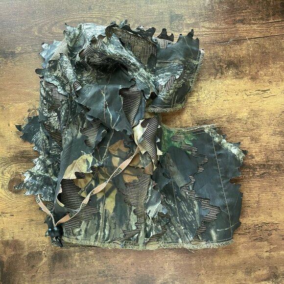 Underbrush Mossy Oak Camo Ghillie Hood XL Hunting Balaclava Hood Adjustable - Picture 4 of 6